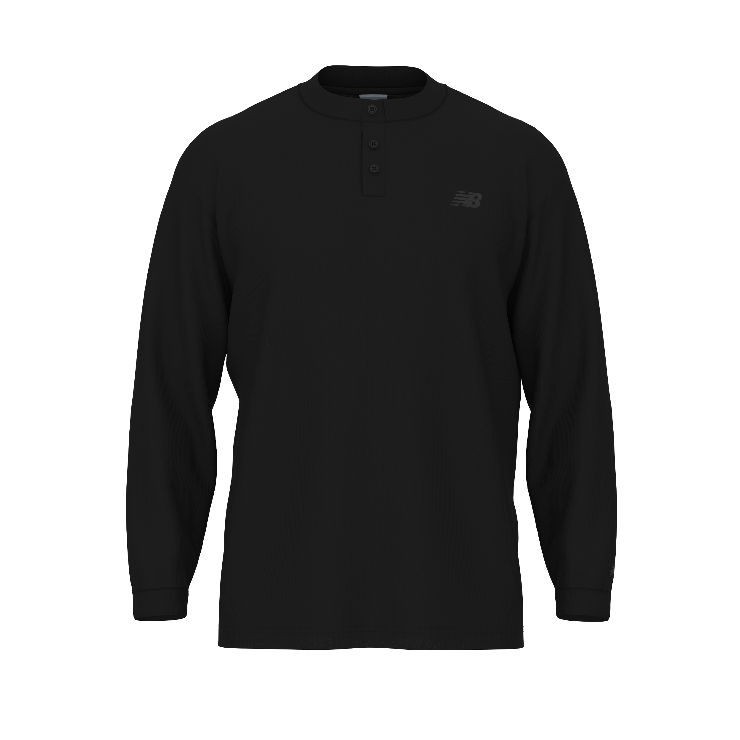 New Balance Numeric L/S Henley Premium Waffle Knit - Black