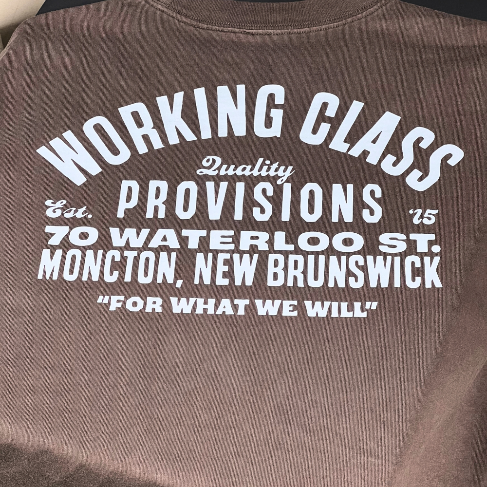 Working Class Heavy Provisions Tee - Faded Brown/White