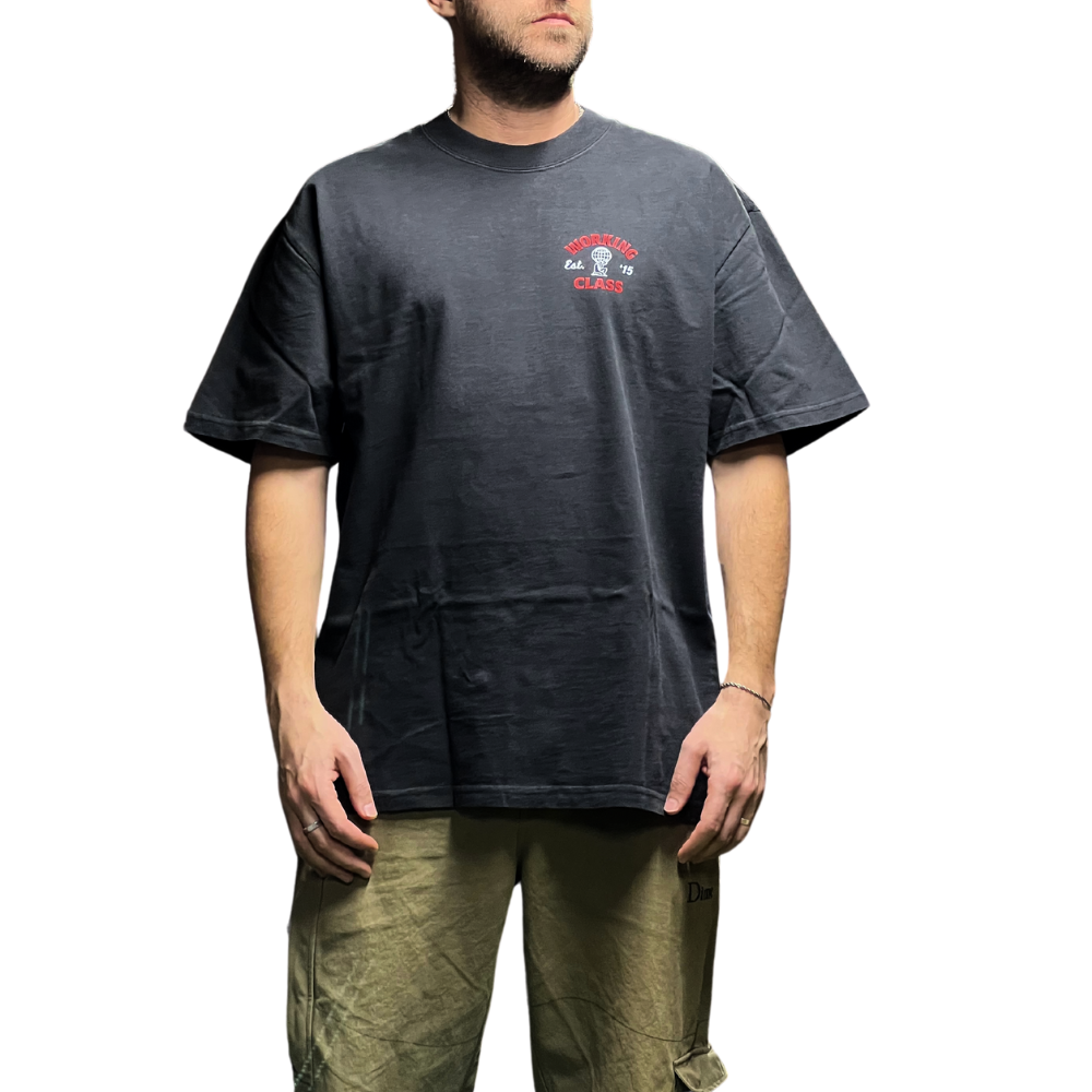 Working Class Heavy Atlas Tee - Faded Black/White/Red