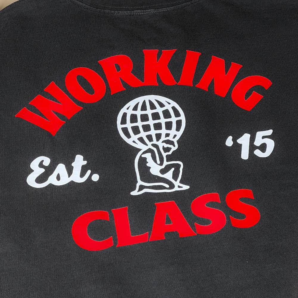 Working Class Heavy Atlas Tee - Faded Black/White/Red