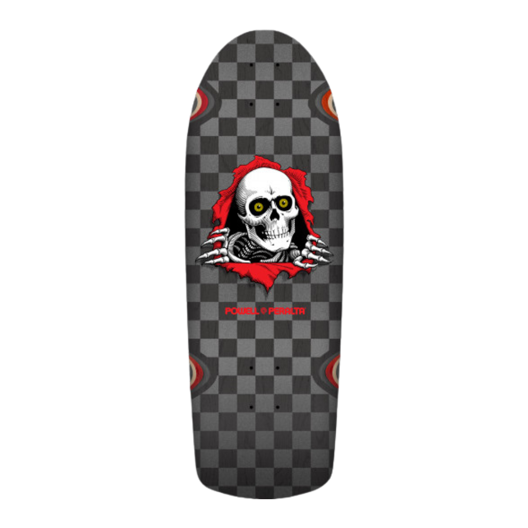 Powell Peralta OG Ripper Checker Reissue Deck - Silver/Black Stain - 10 x 30