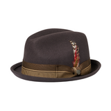 Brixton 20th Anniversary Gain Fedora - Chocolate/Gold