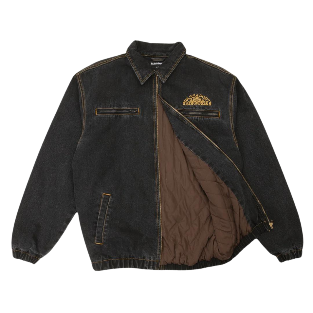 Pass~Port Vineyard Birds Denim Delivery Jacket - Washed Black