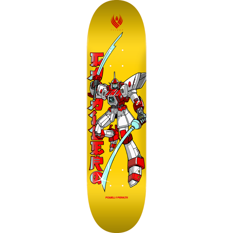 Powell Peralta Steve Caballero Gundam FLIGHT Skateboard Deck Yellow - Shape 243 - K20 8.25 x 31.95