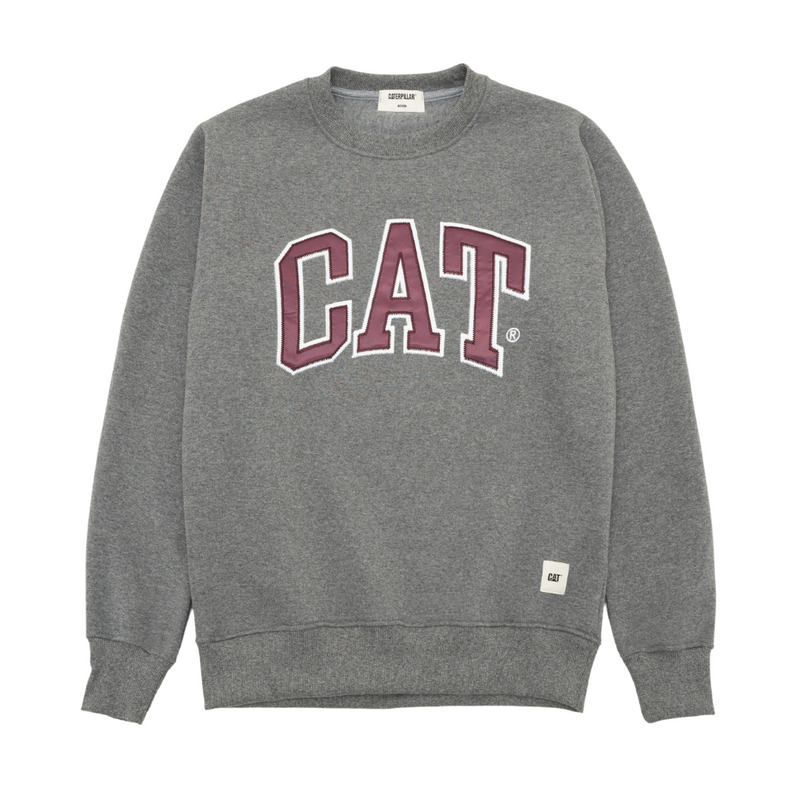 Cat WWR Varsity Crewneck - Heather Grey