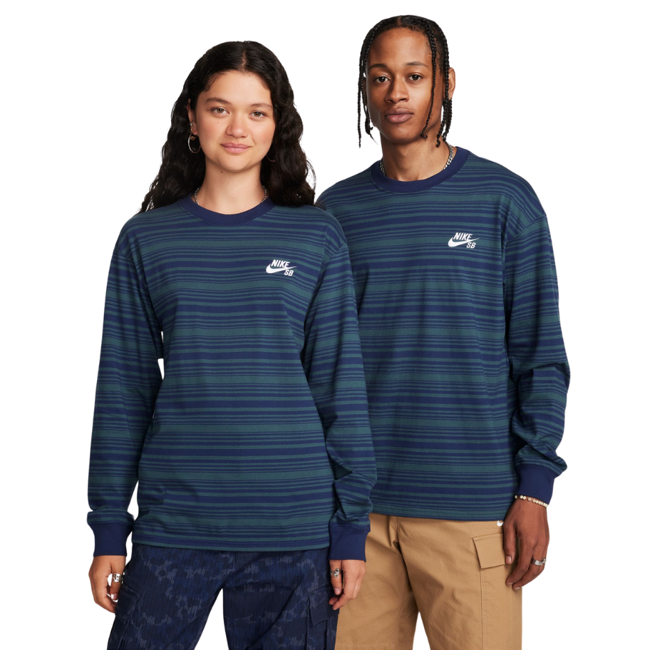 Nike SB Long-Sleeve Skate T-Shirt - Midnight Navy/Deep Jungle