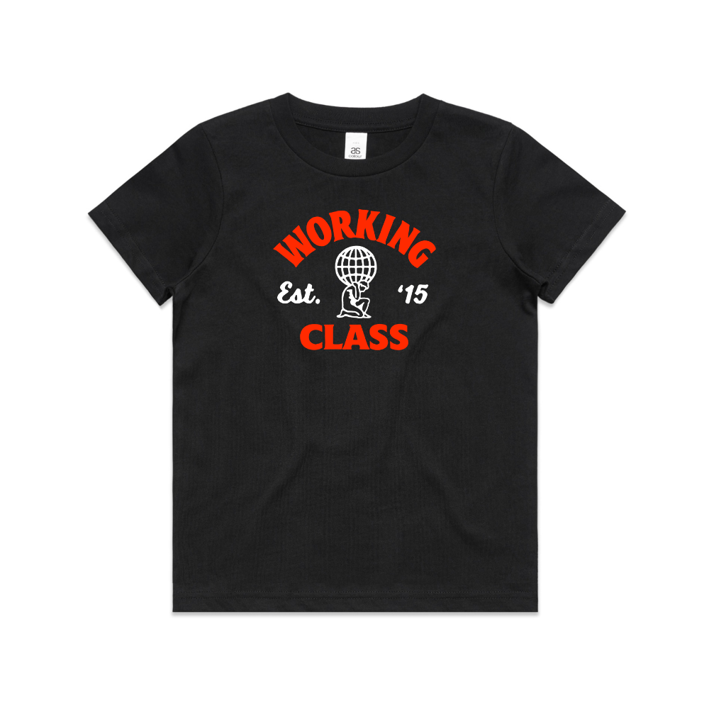 Working Class Atlas Kids Tee - Black/White/red