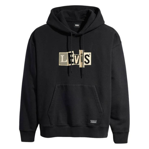 LEVI'S SKATE HOODED SWEATSHIRT CHENILLE PATCH - BLACK