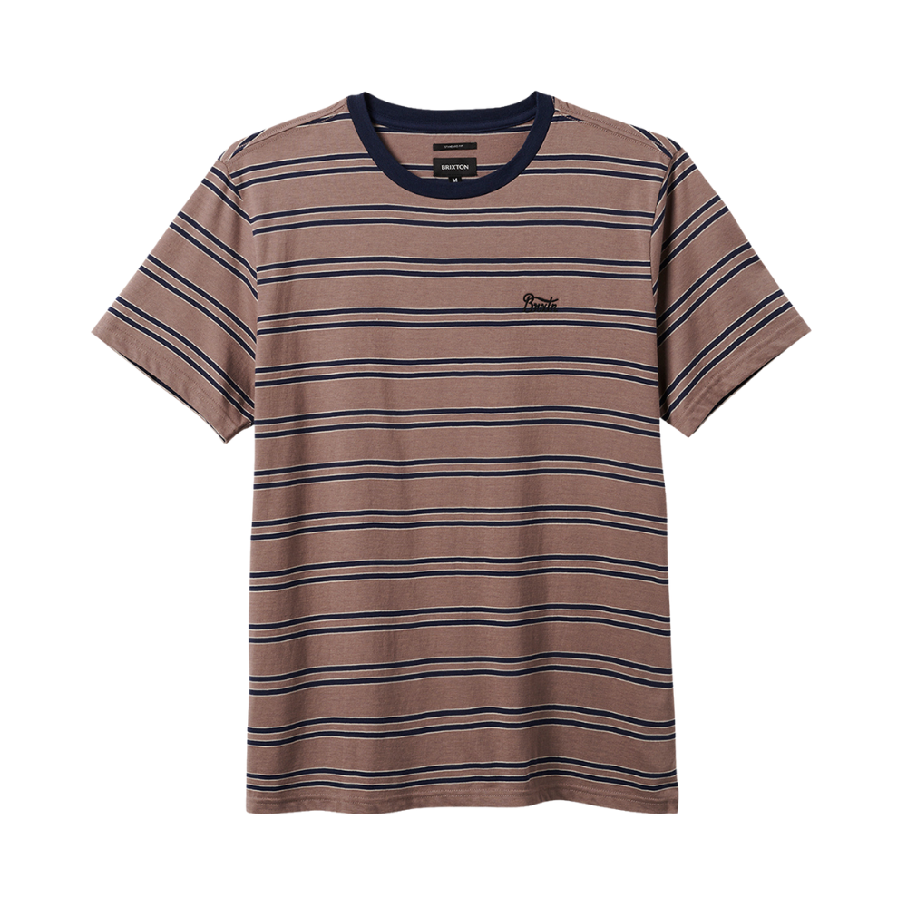 Brixton Hilt Stith S/S Knit - Cinder Grey/Washed Navy