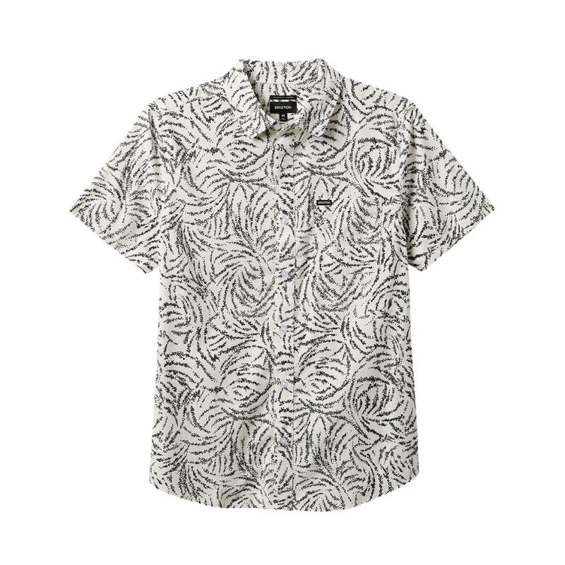 Brixton Charter Print S/S Woven - Off White/Black Ripple