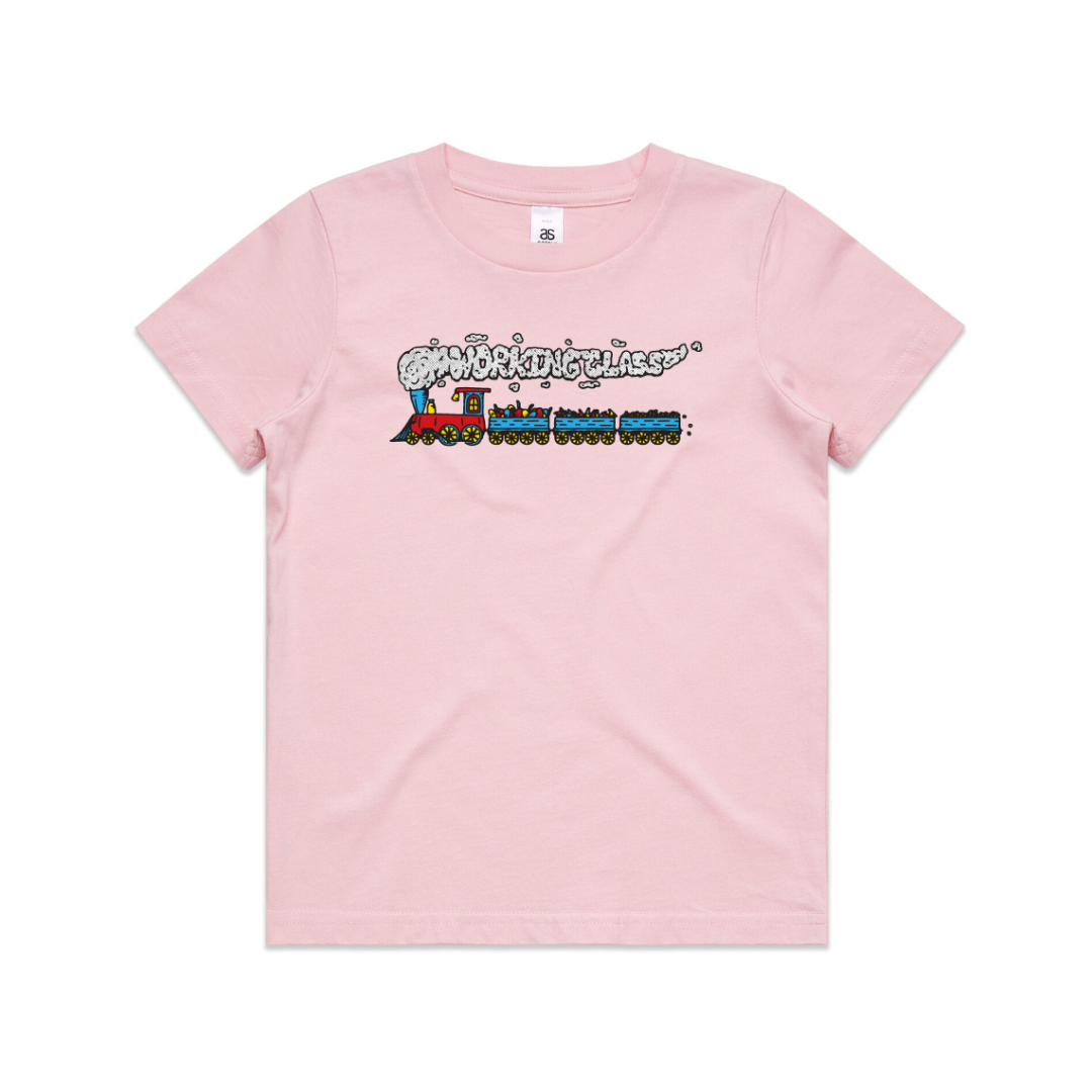 Working Class Skate Train Kids Tee - Pink