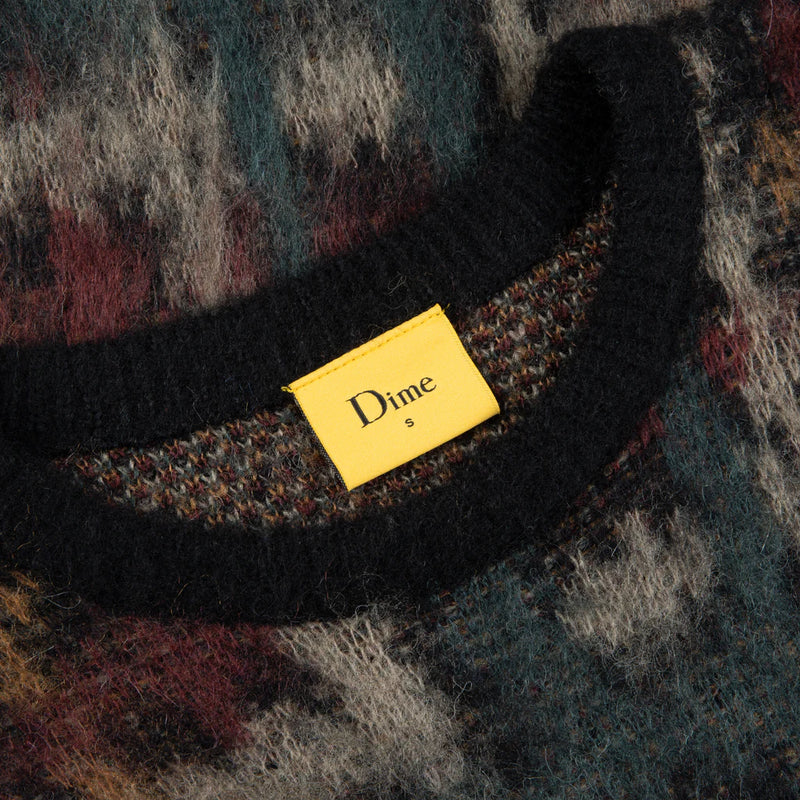 Dime Plaid Mohair Knit - Black