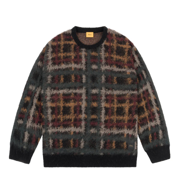 Dime Plaid Mohair Knit - Black