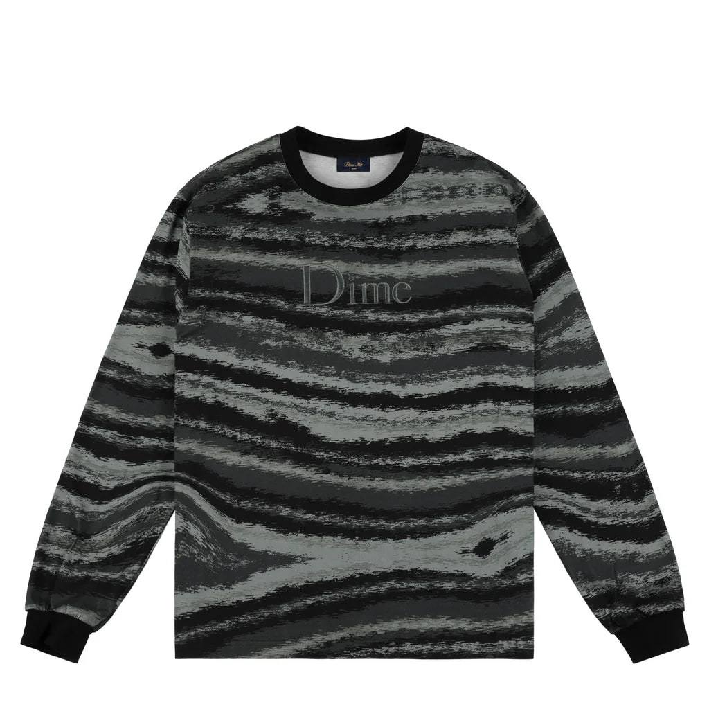 Dime Brushstroke LS Shirts - Hunter Green