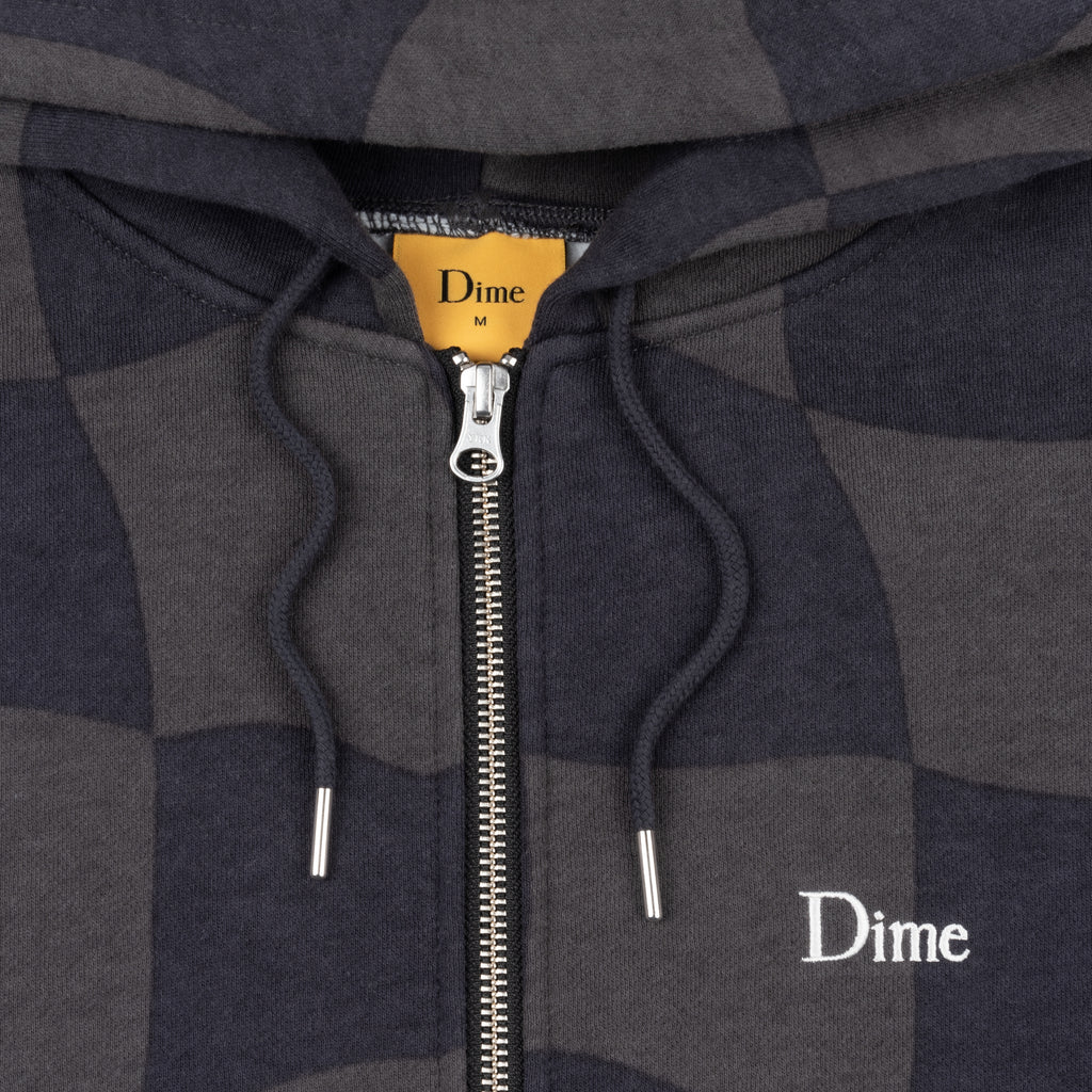 Dime Classic Checkmate Zip Hoodie - Charcoal