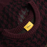 Dime Houndstooth Knit - Burgundy