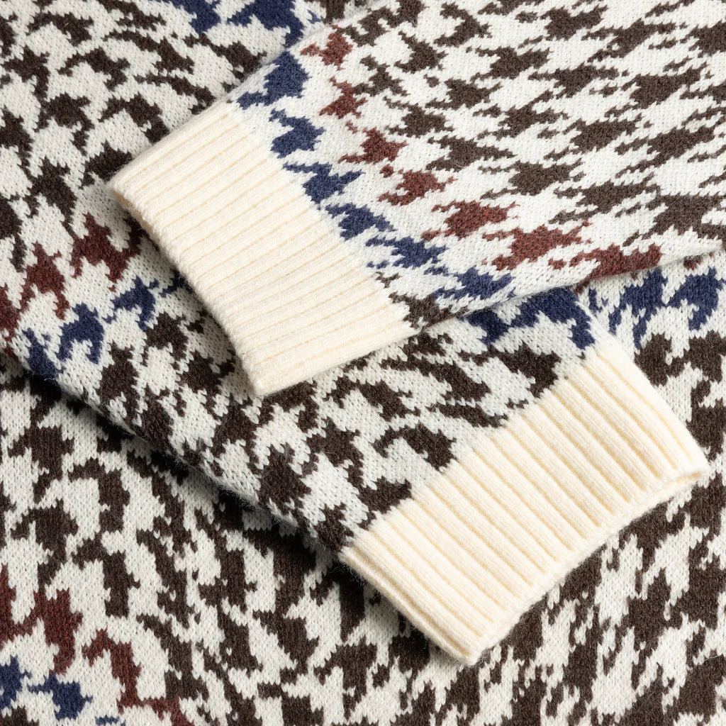 Dime Houndstooth Knit - Cream Multi