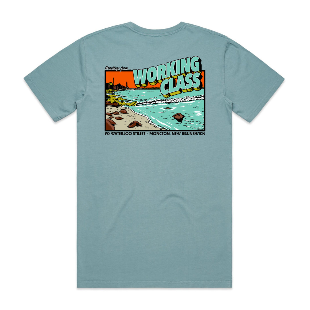 Working Class Tidal Bore Tee - Faded Slate Blue