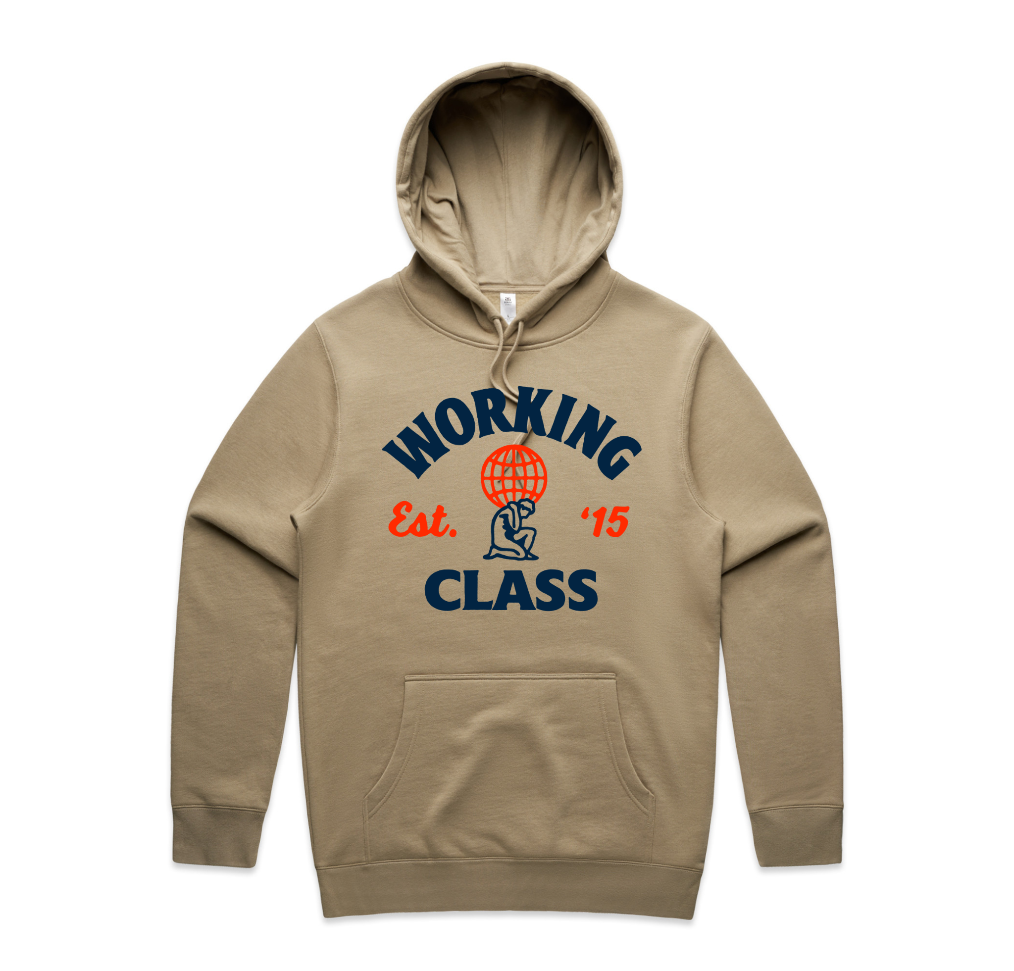 Working Class Atlas Hood - Tan/Navy/Orange