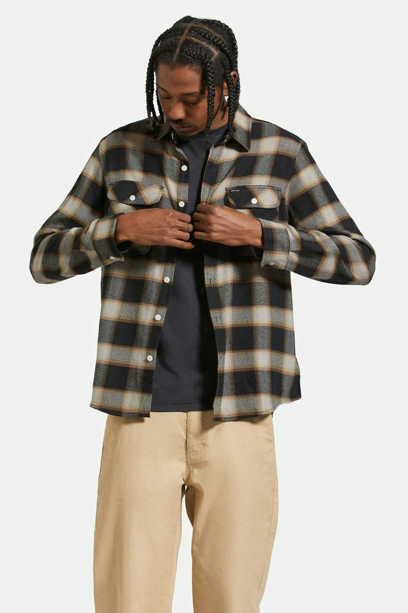 Brixton 20th Anniversary Bowery L/S Flannel - Black Cream