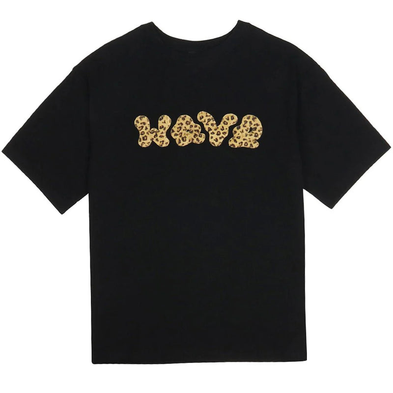 Wave Fur Logo T-Shirt - Black