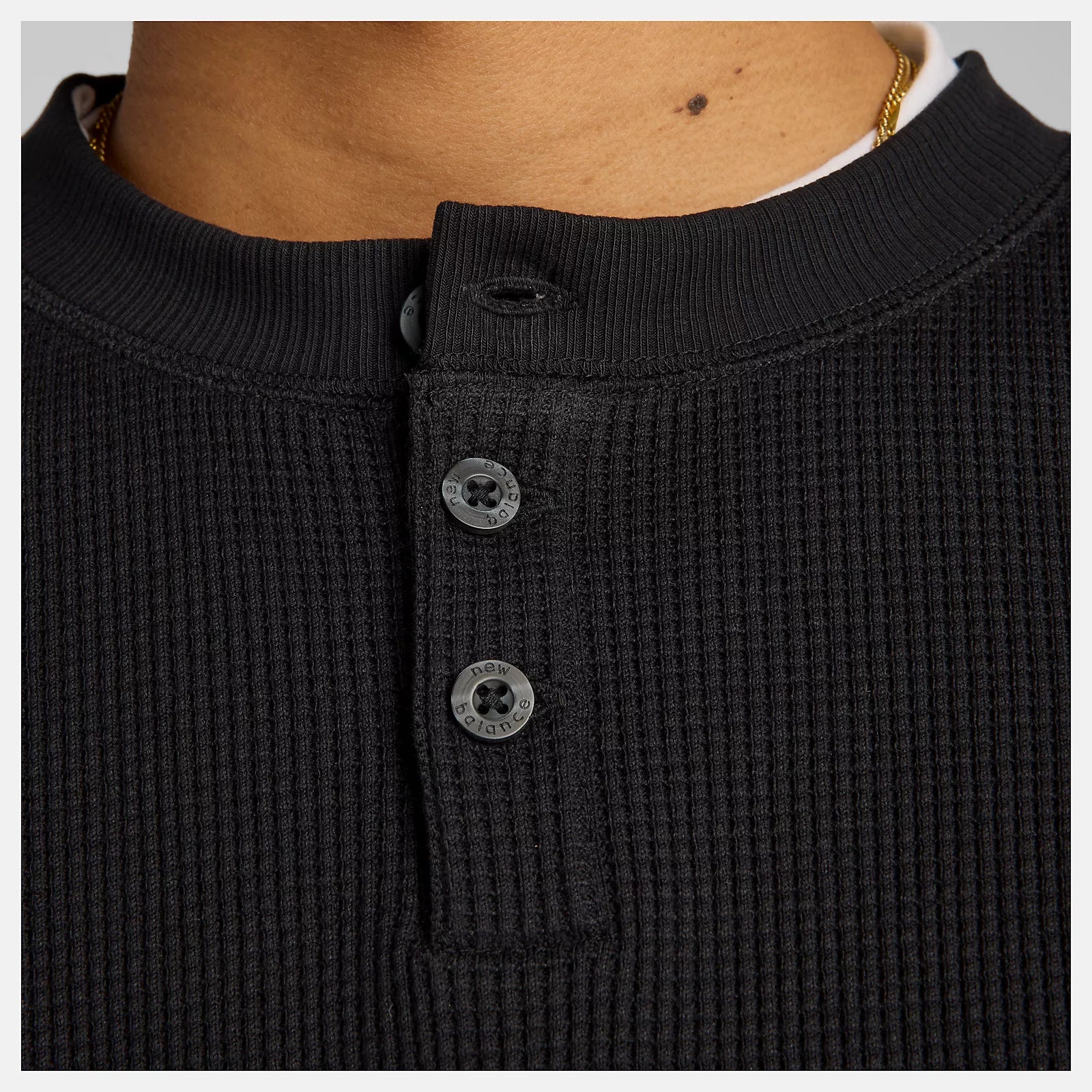 New Balance Numeric L/S Henley Premium Waffle Knit - Black