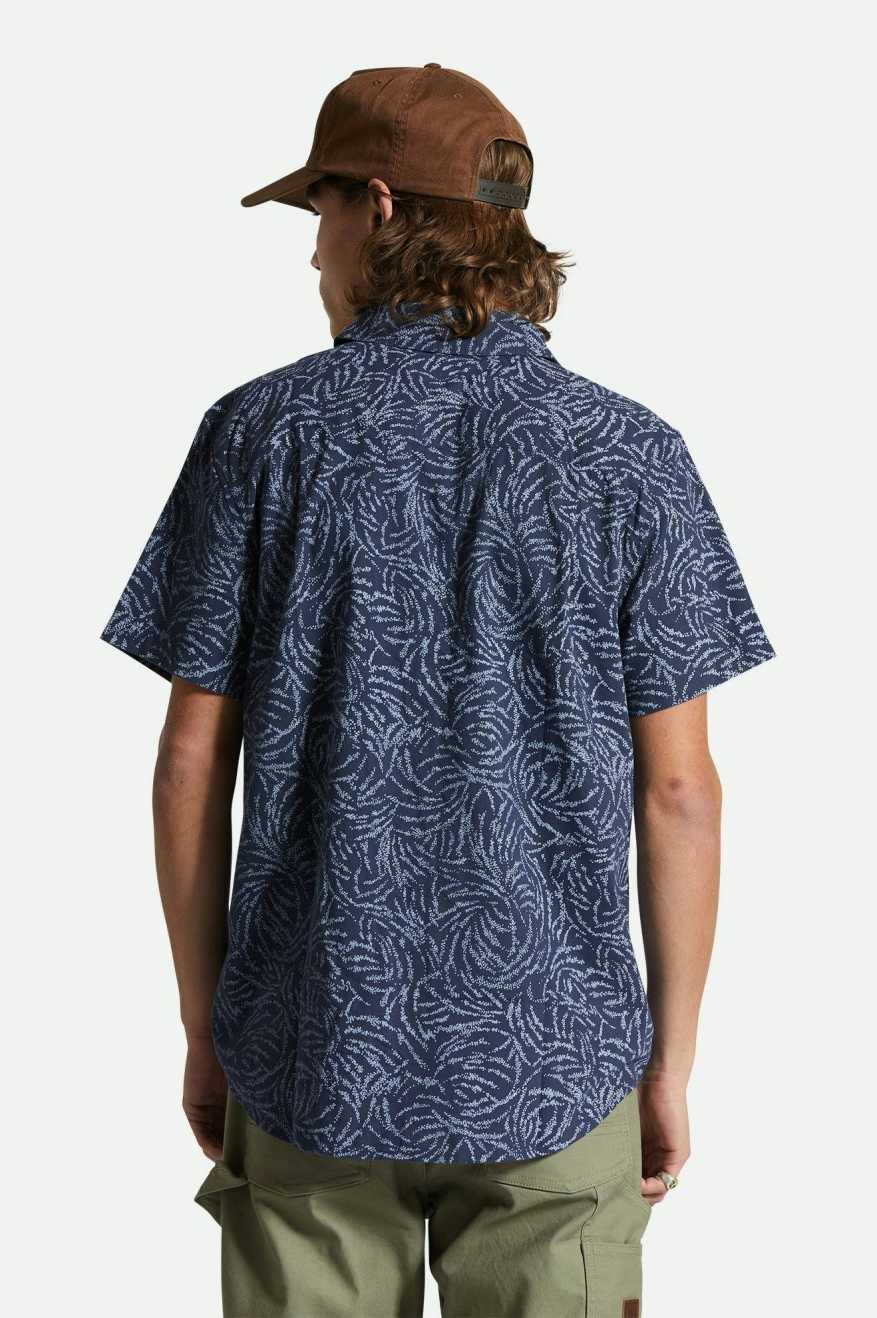 Brixton Charter Print S/S Woven - Washed Navy/Dusty Ripple