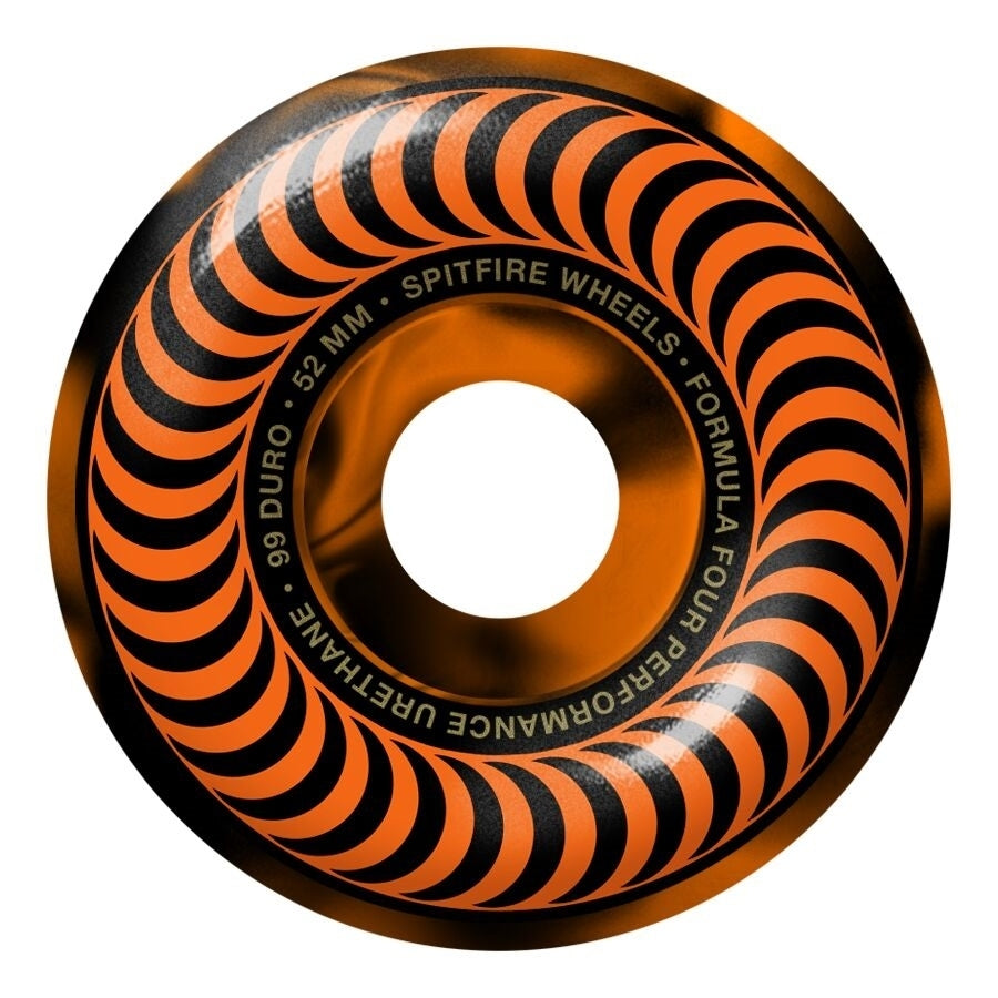 Spitfire F4 Classic Black/Orange Swirl - 52mm/99 Duro