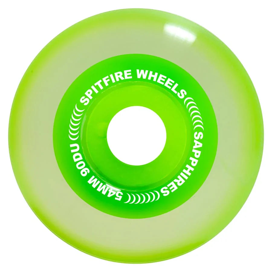 Spitfire Sapphire Neon Green Wheels - 54mm 90 duro