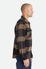 Brixton Bowery L/S Flannel - Heather Grey/Charcoal