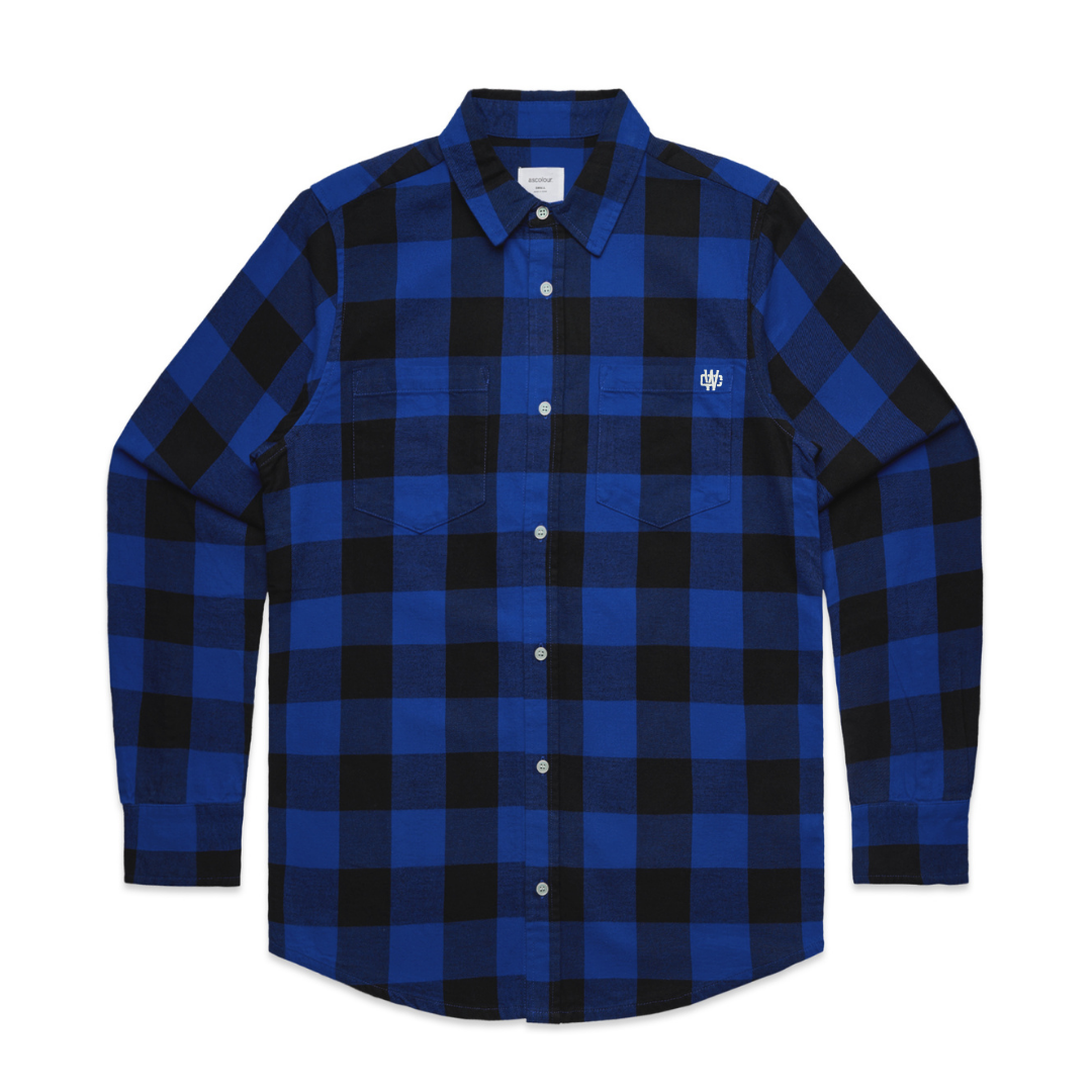 WORKING CLASS MONOGRAM CHECK FLANNEL - BLUE/BLACK