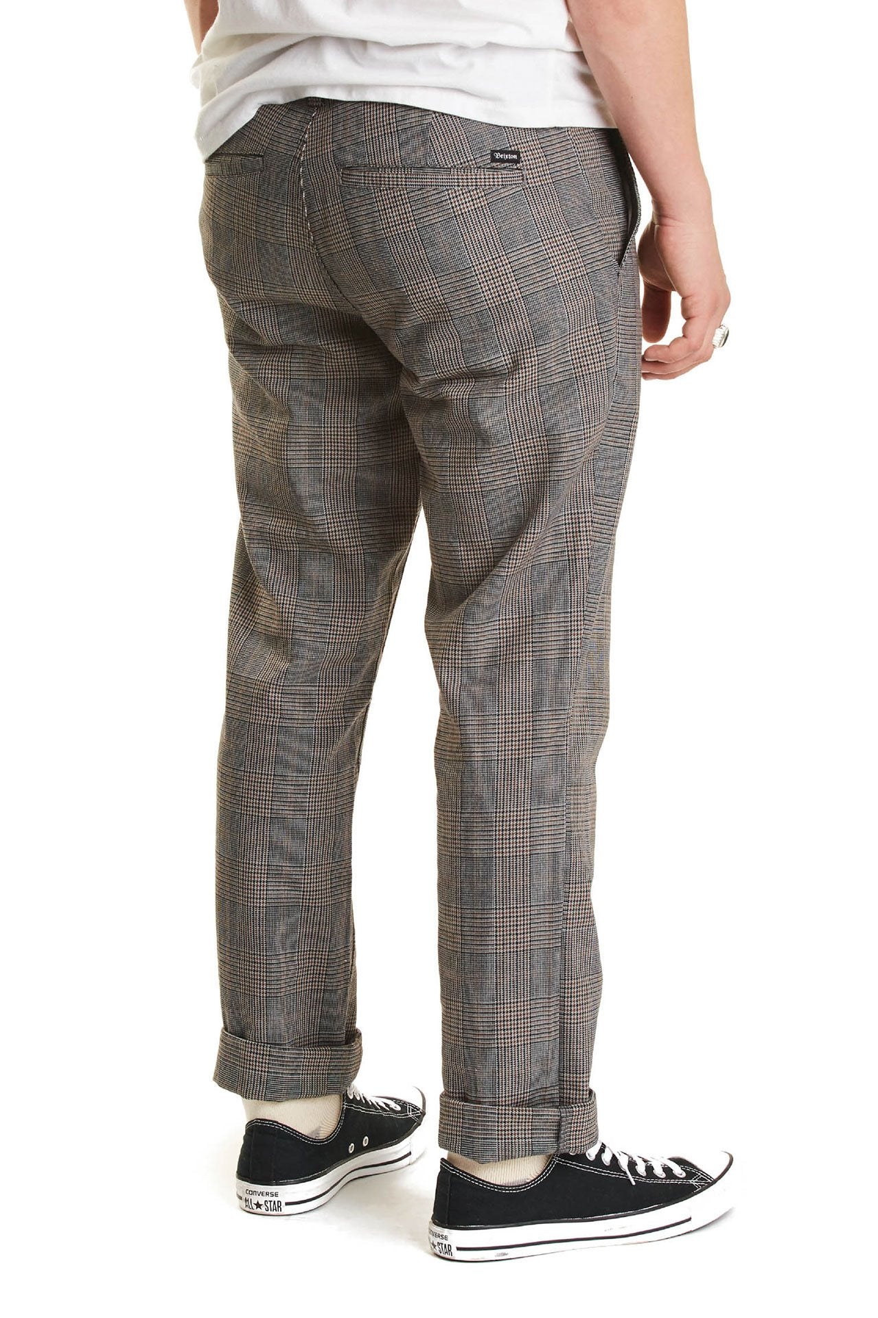 BRIXTON CHOICE CHINO PANT - GREY/BLACK PLAID