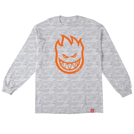 SPITFIRE BIGHEAD L/S TEE - ASH/ORANGE