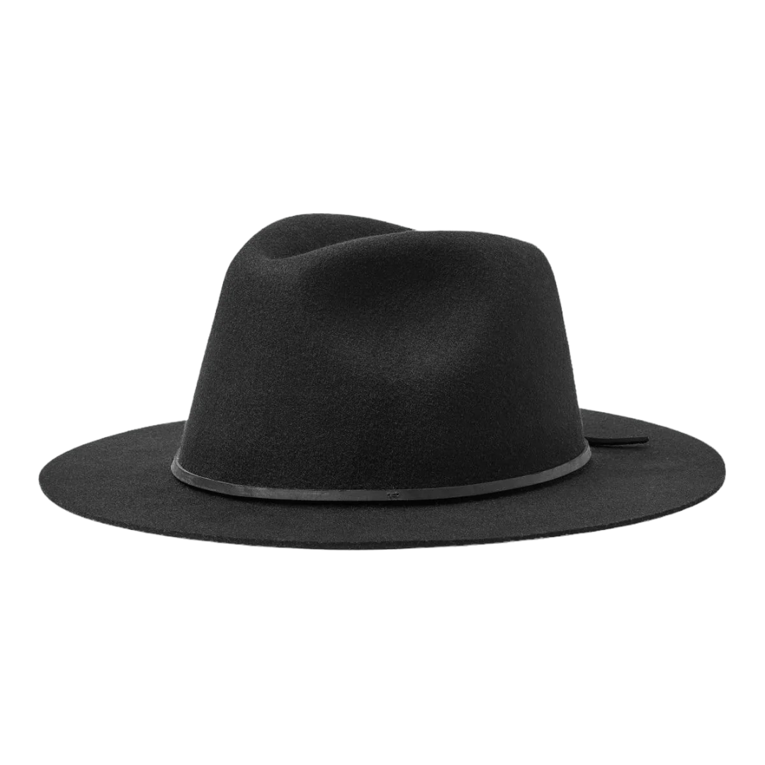 BRIXTON WESLEY PACKABLE FEDORA - BLACK/BLACK