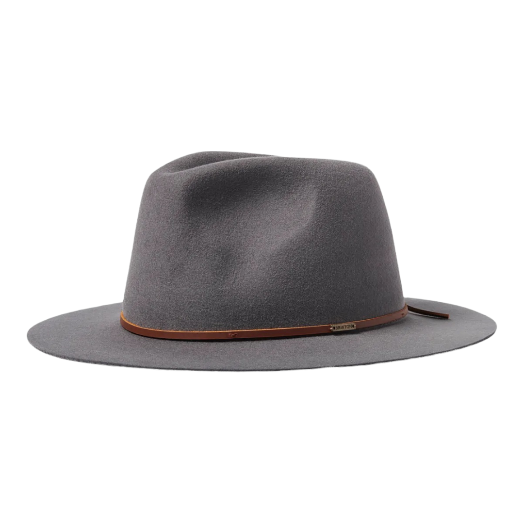 BRIXTON WESLEY FEDORA - PEBBLE - 100% WOOL FELT