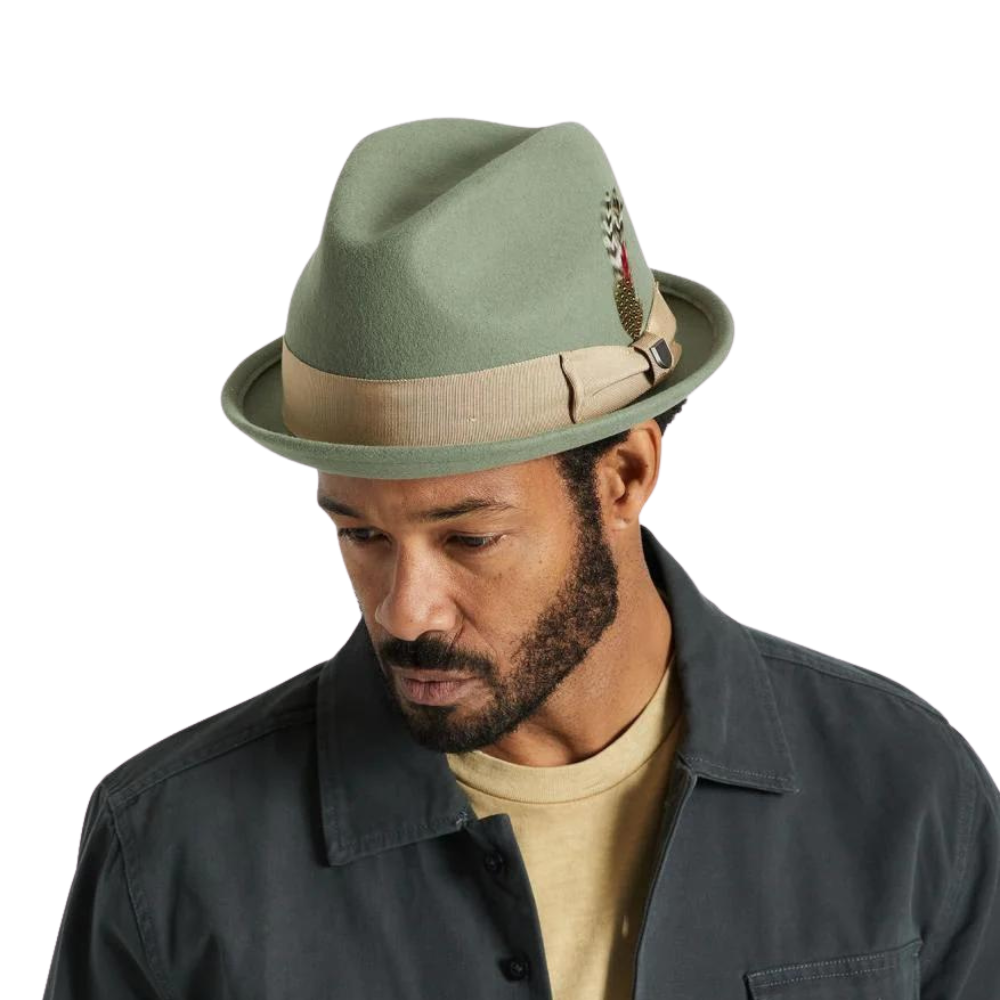 Brixton Gain Fedora Hat - Olive Surplus/Sand