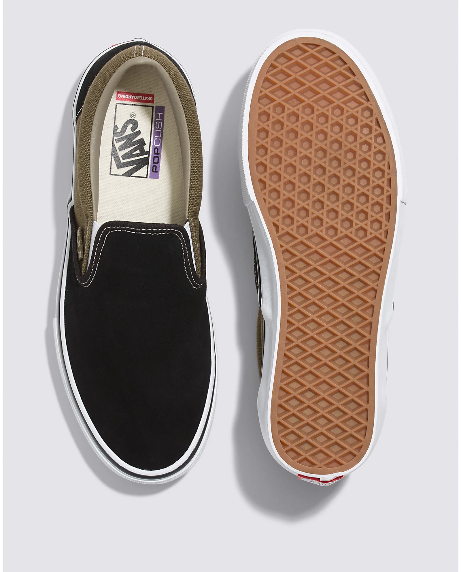 VANS SKATE SLIP-ON SHOE - BLACK OLIVE