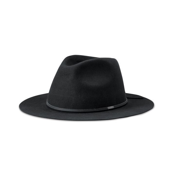 BRIXTON WESLEY PACKABLE FEDORA - WASHED BLACK