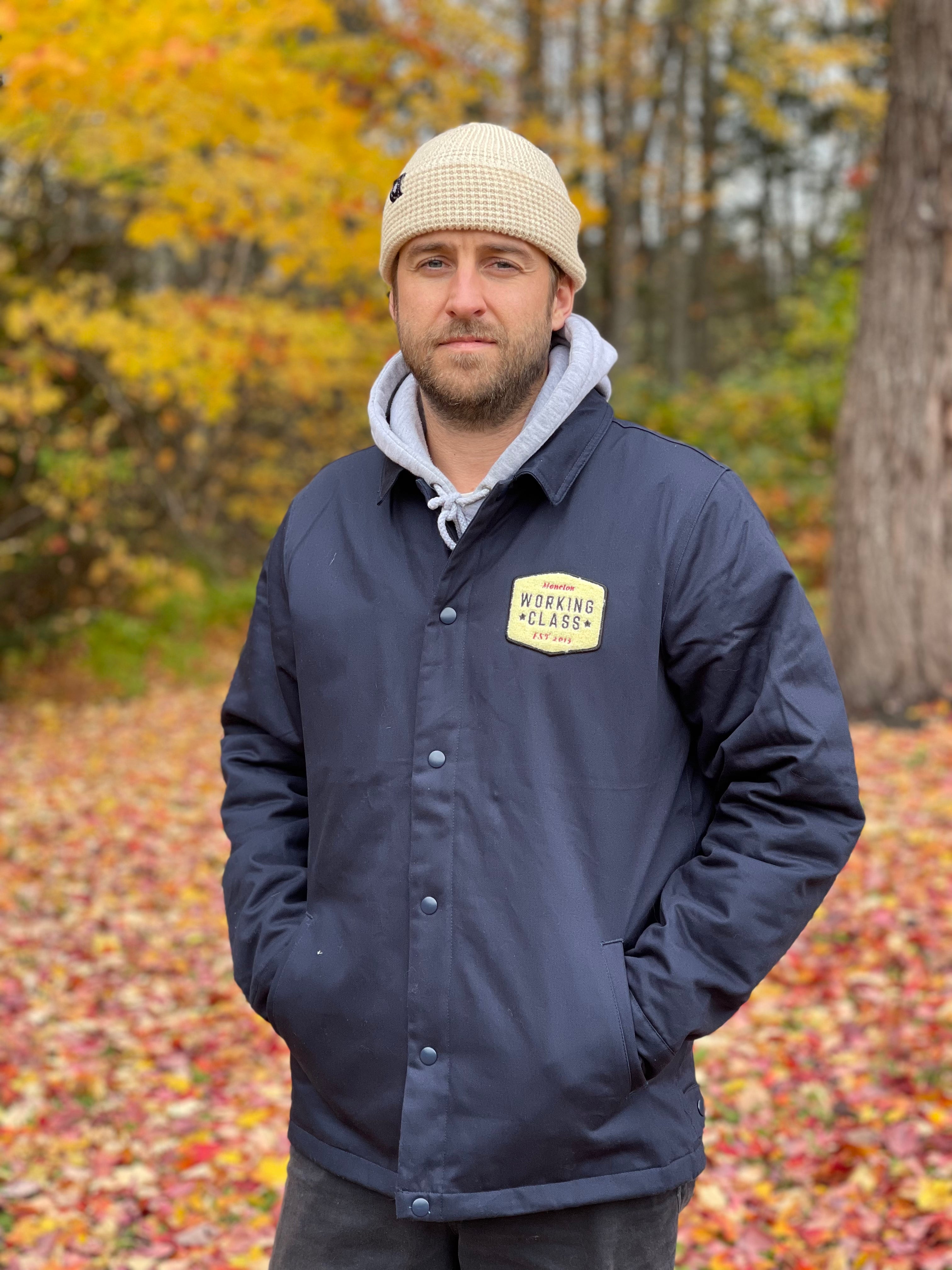 WORKING CLASS GARAGE PATCH WORK JACKET - NAVY