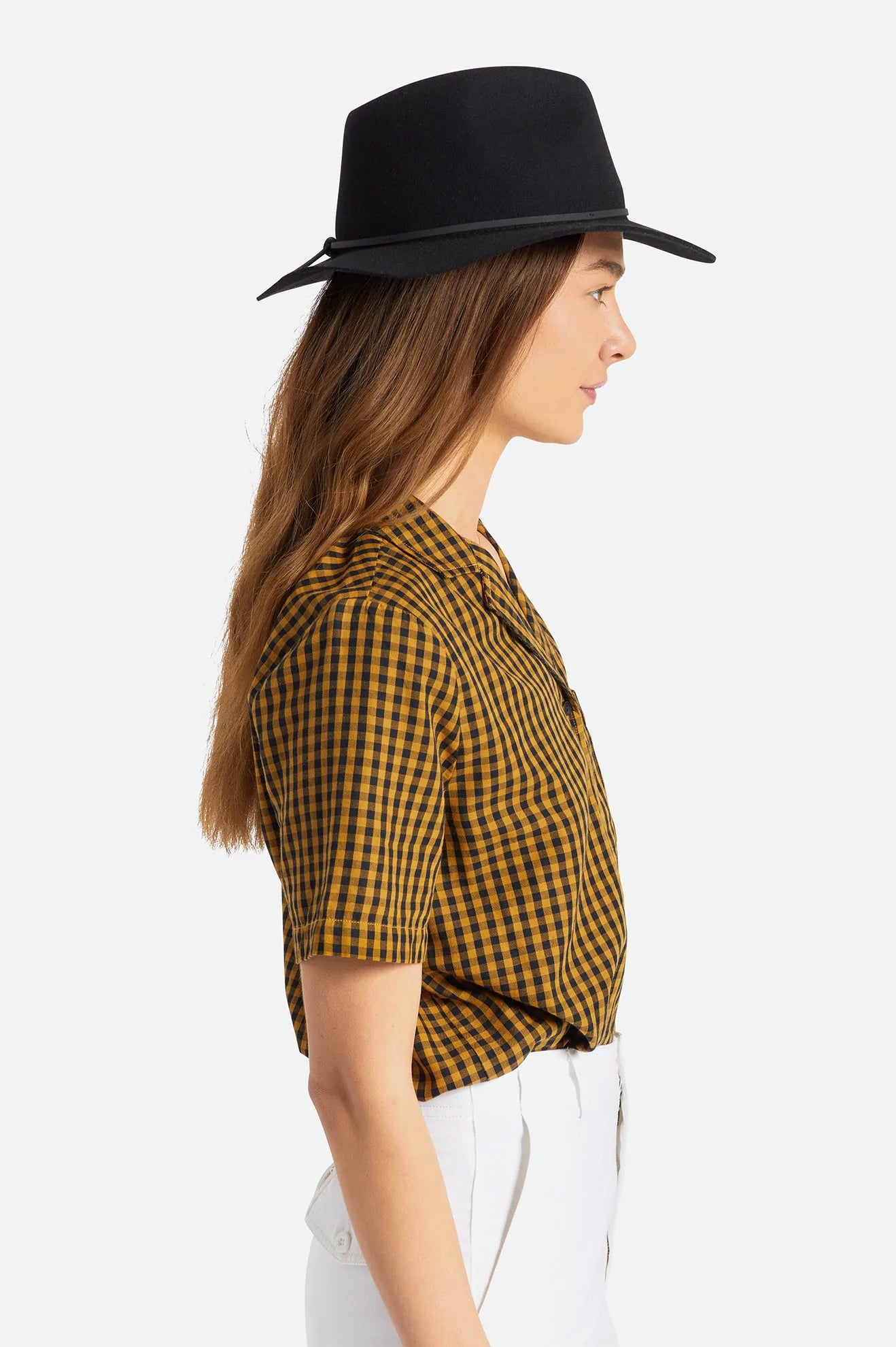 BRIXTON WESLEY PACKABLE FEDORA - BLACK/BLACK